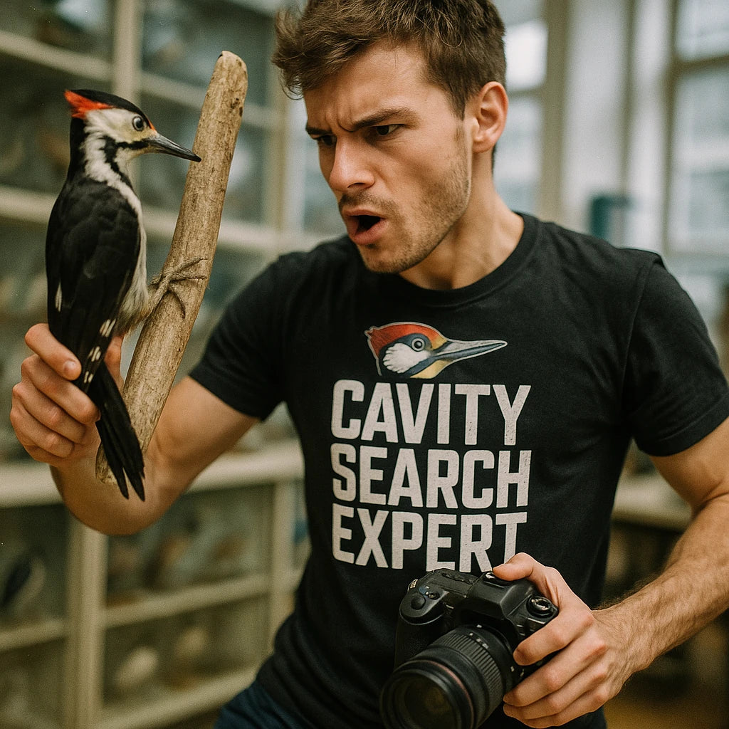 "Cavity Search Expert" woodpecker shirts - product photo 8