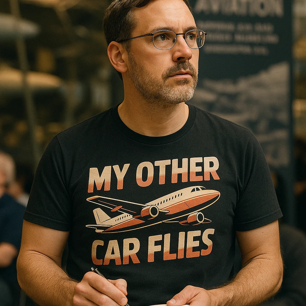 "My Other Car Flies" airplane t shirt - product photo 8