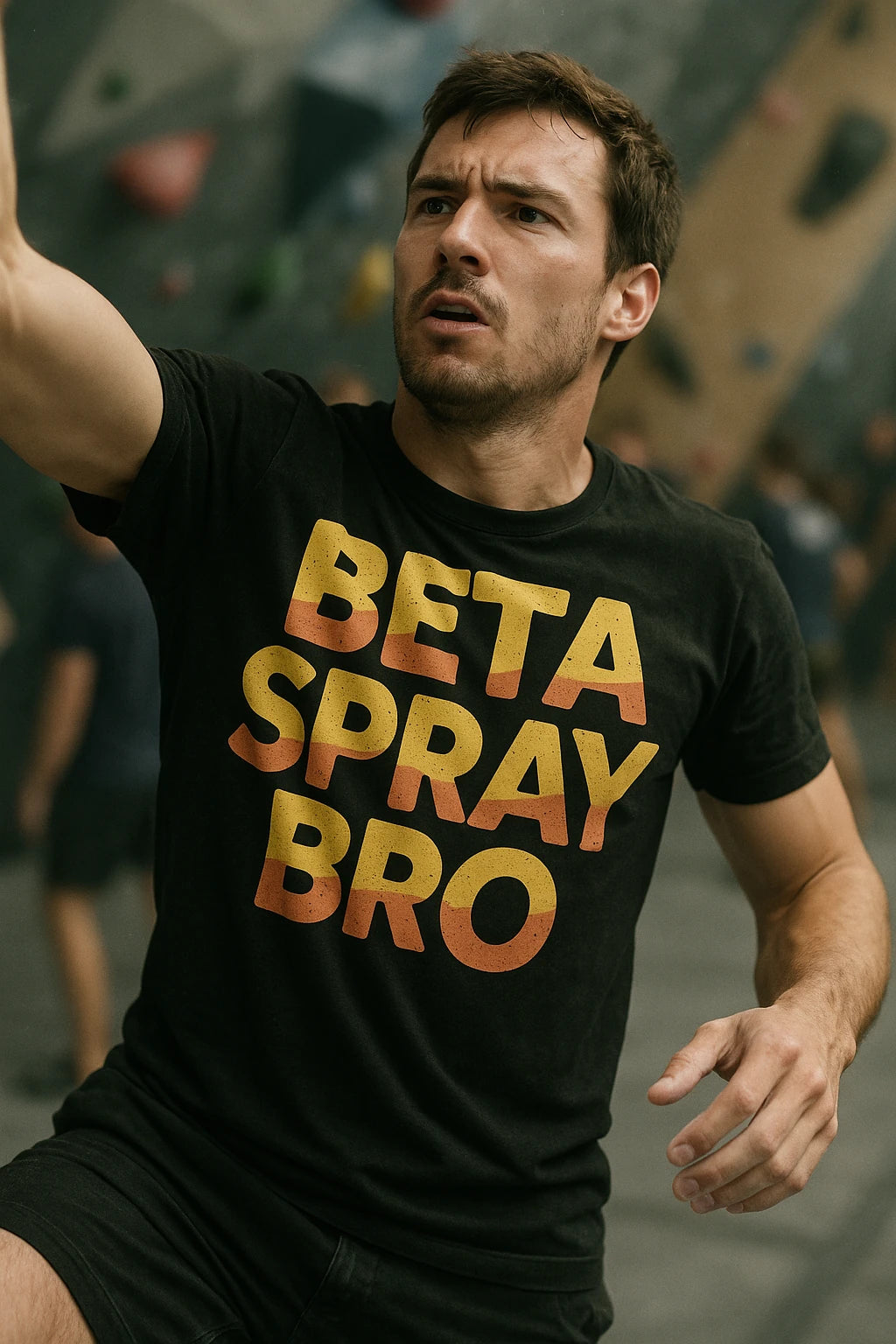 "Beta Spray Bro" black rock climbing t shirt - a birthday gift for rock climbing lover