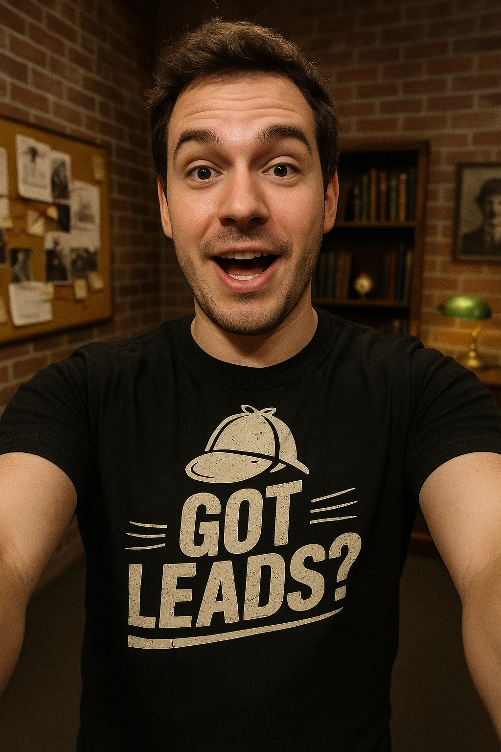 "Got Leads?" black detective shirts - also a gift ideas for police detective
