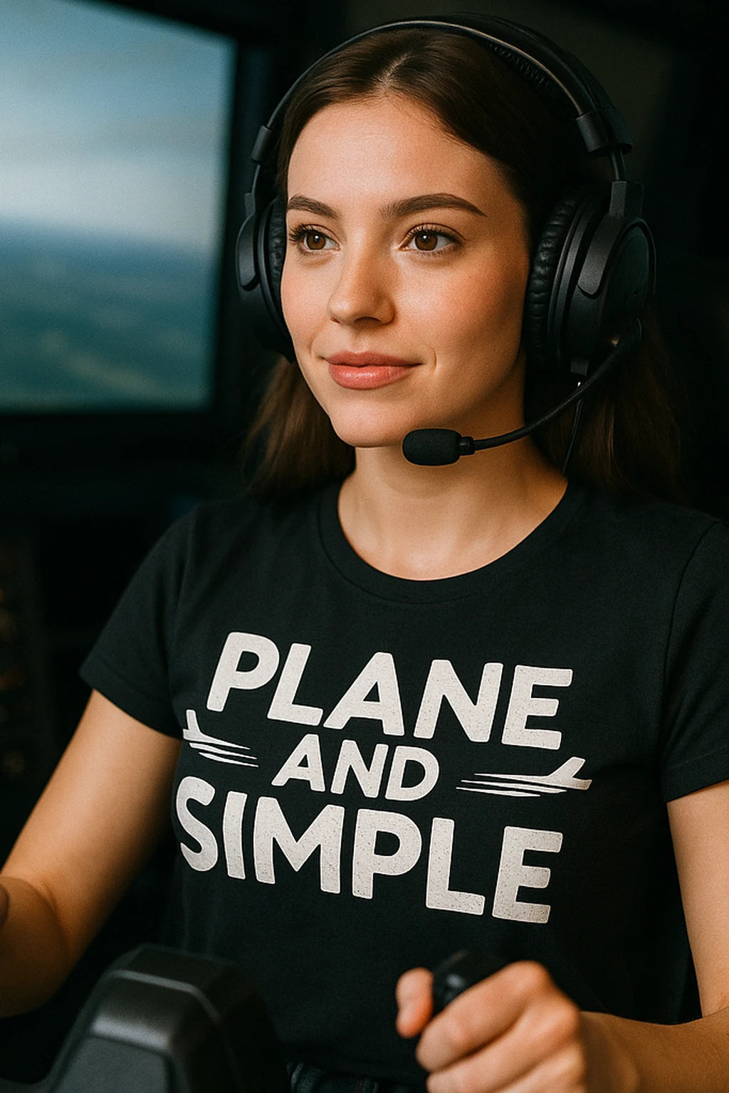 "Plane and Simple" black flying squirrel t shirt, photographed as flying lover gift