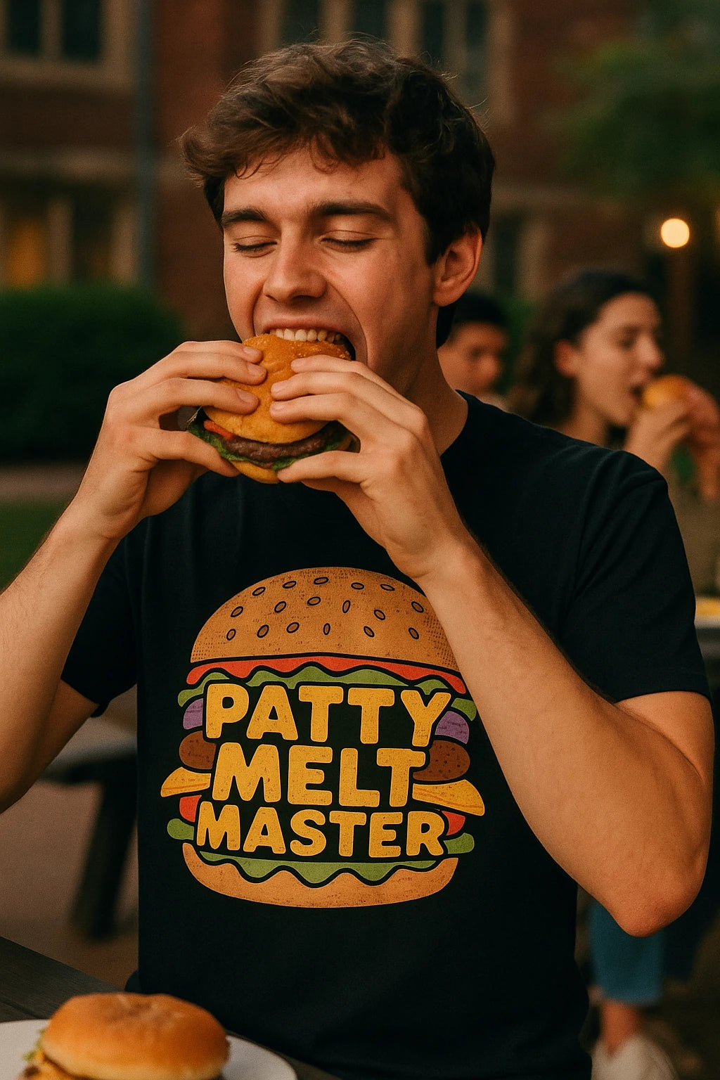 "Patty Melt Master" black burgers t shirt - a birthday gift for burgers lover