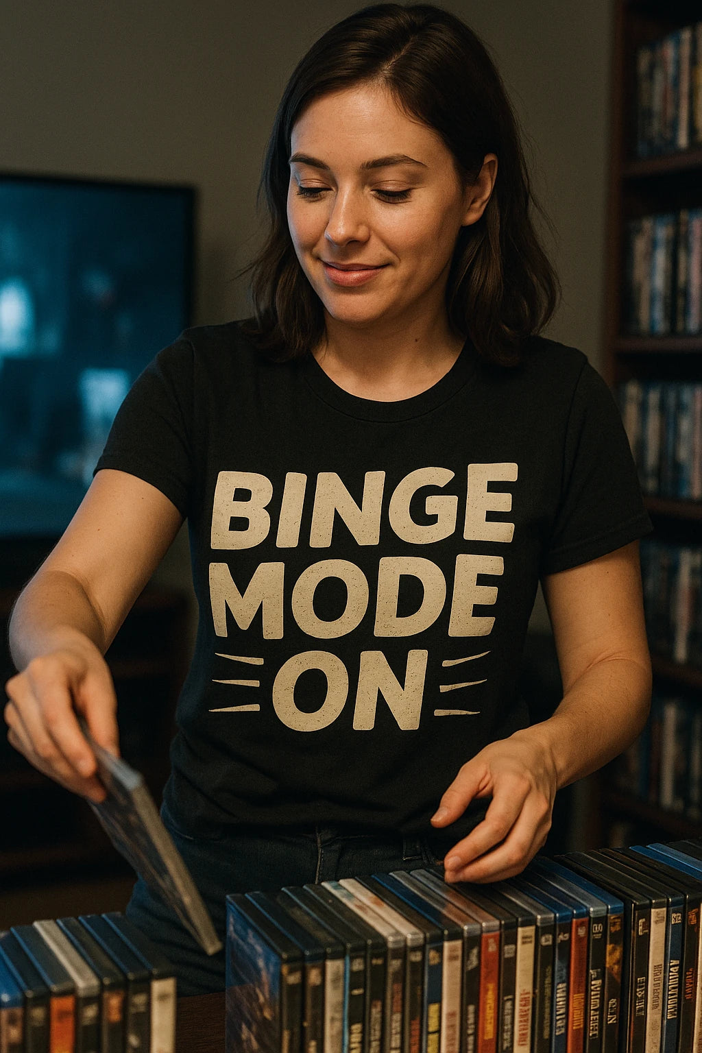"Binge Mode On" graphic tee - product photo 6