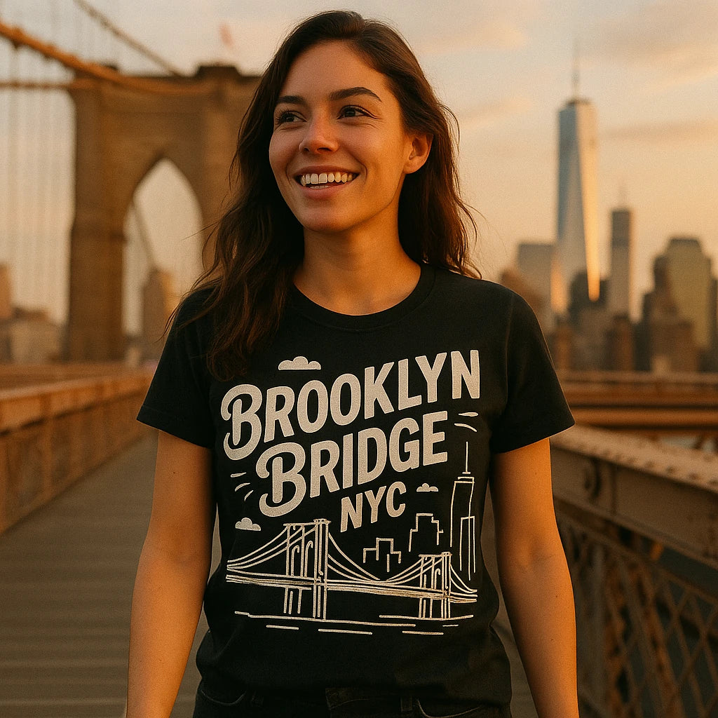 "Brooklyn Bridge NYC" new york city t shirt - product photo 9