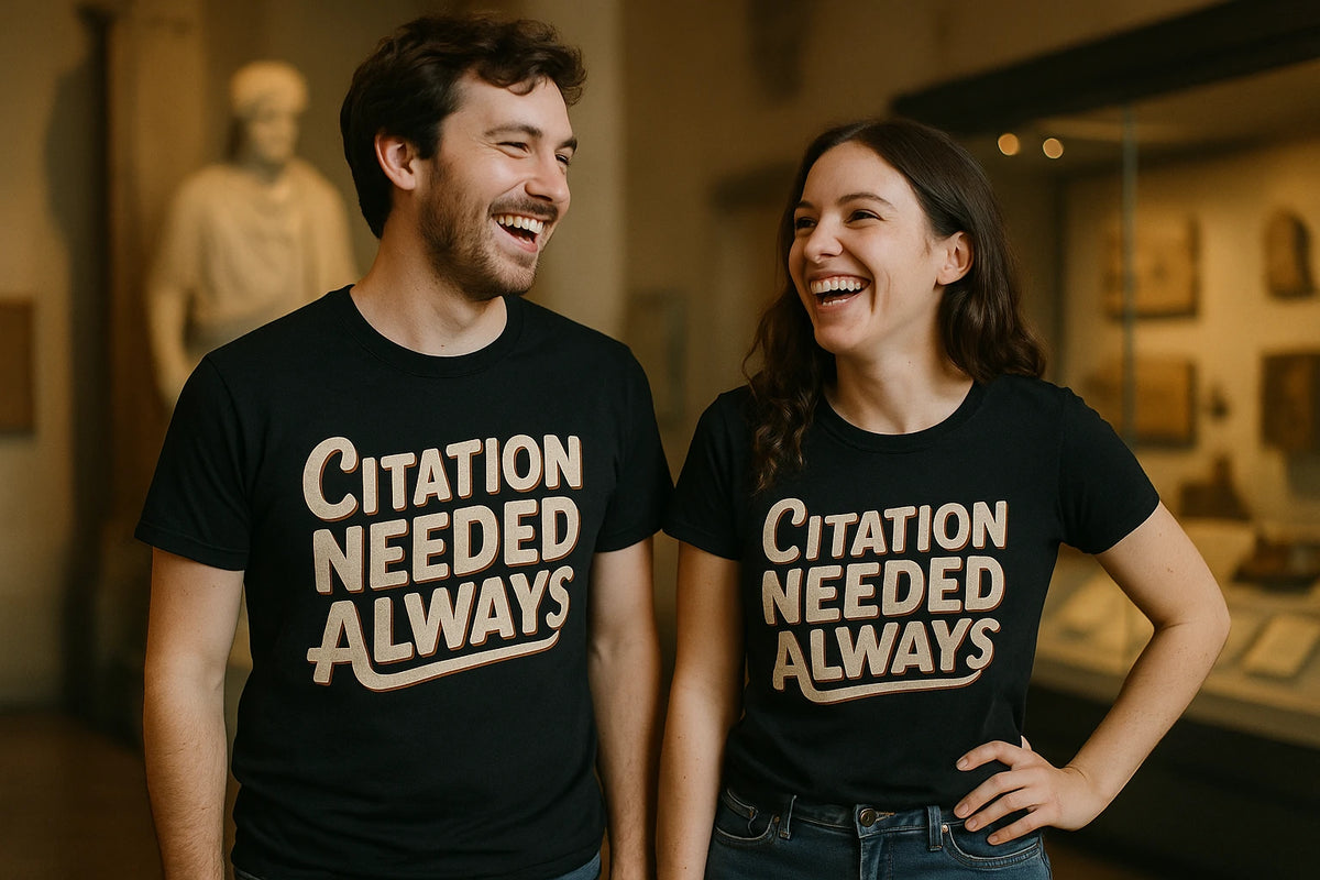 Person wearing the black black history month t shirts graphic tee - "Citation Needed Always" design
