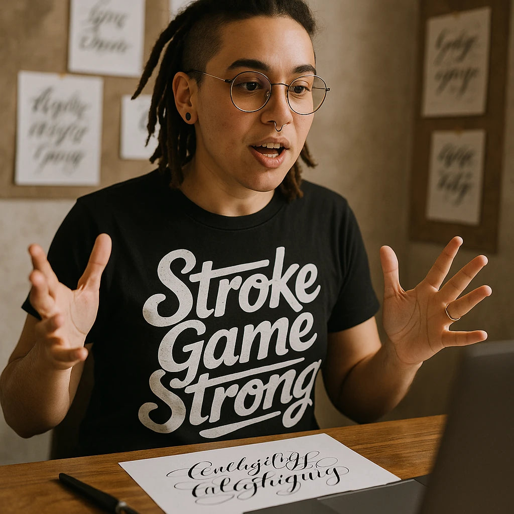 "Stroke Game Strong" arabic calligraphy t shirt - product photo 8