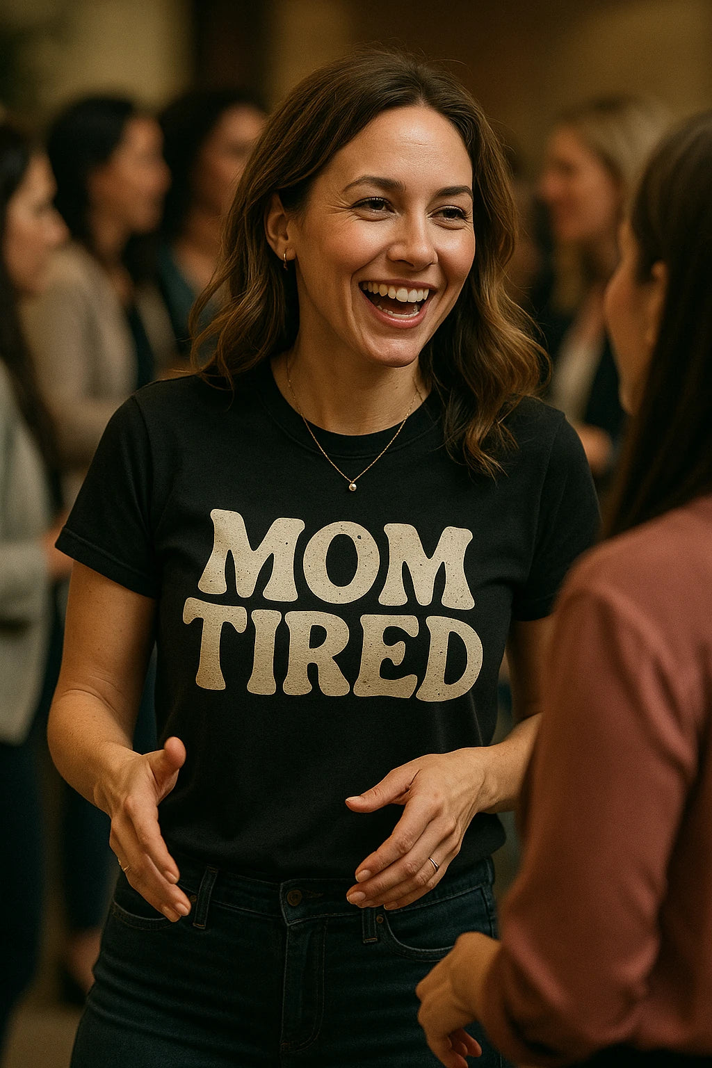 "Mom Tired" black cute mom life shirts - a birthday gift for mom life lover