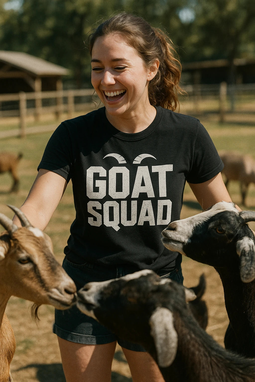 "Goat Squad" goats t shirt - product photo 6