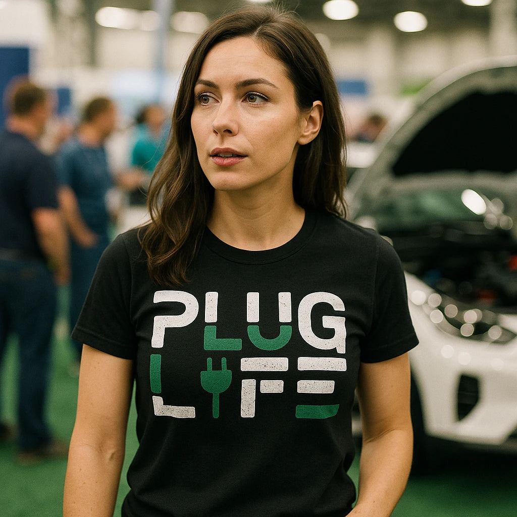 "Plug Life" electric car t shirt - product photo 9