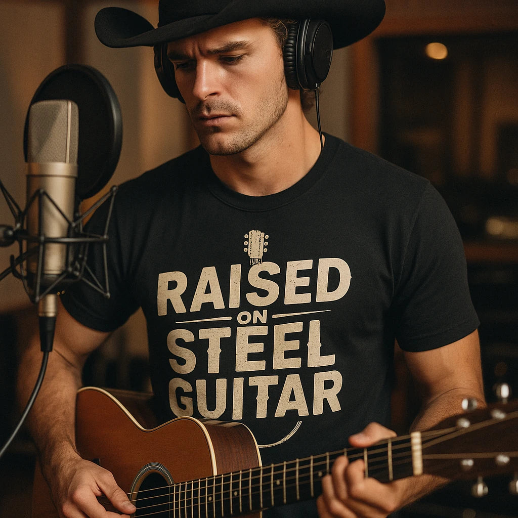 "Raised on Steel Guitar" country music shirts - product photo 8