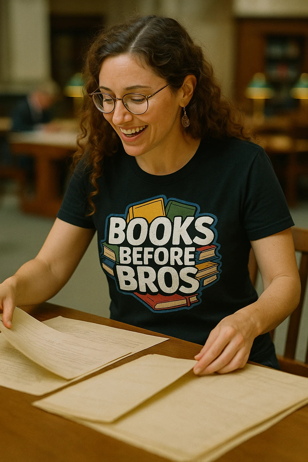 "Books Before Bros" black studying t shirt - a birthday gift for studying lover