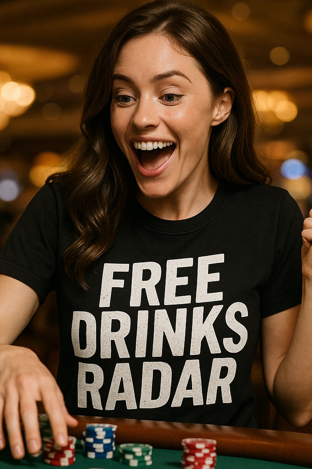 "Free Drinks Radar" las vegas t shirt - product photo 7