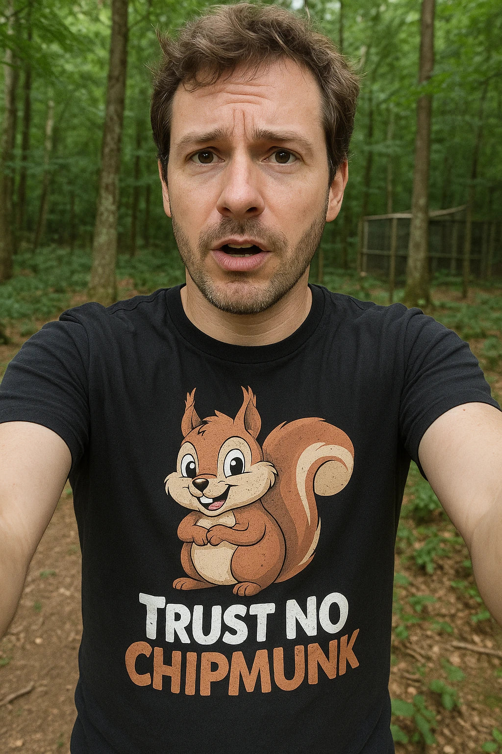 "Trust No Chipmunk" squirrel t shirt - product photo 7