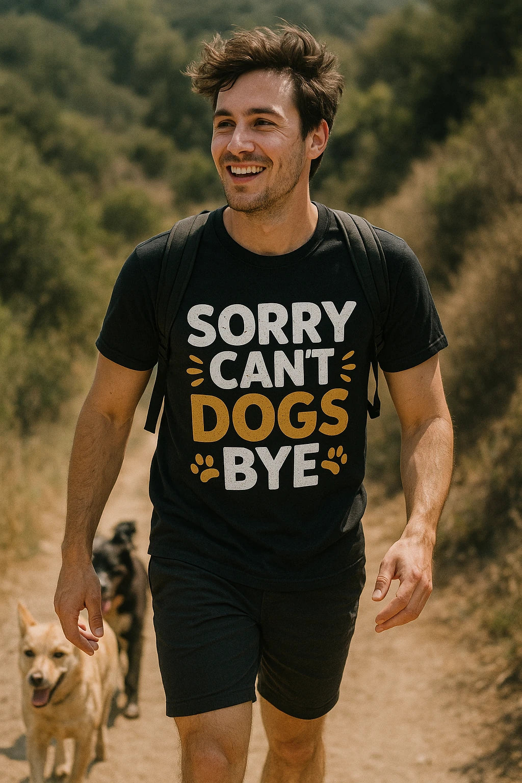"Sorry Cant Dogs Bye" black dogs t shirt - also a dog clothes for large dogs