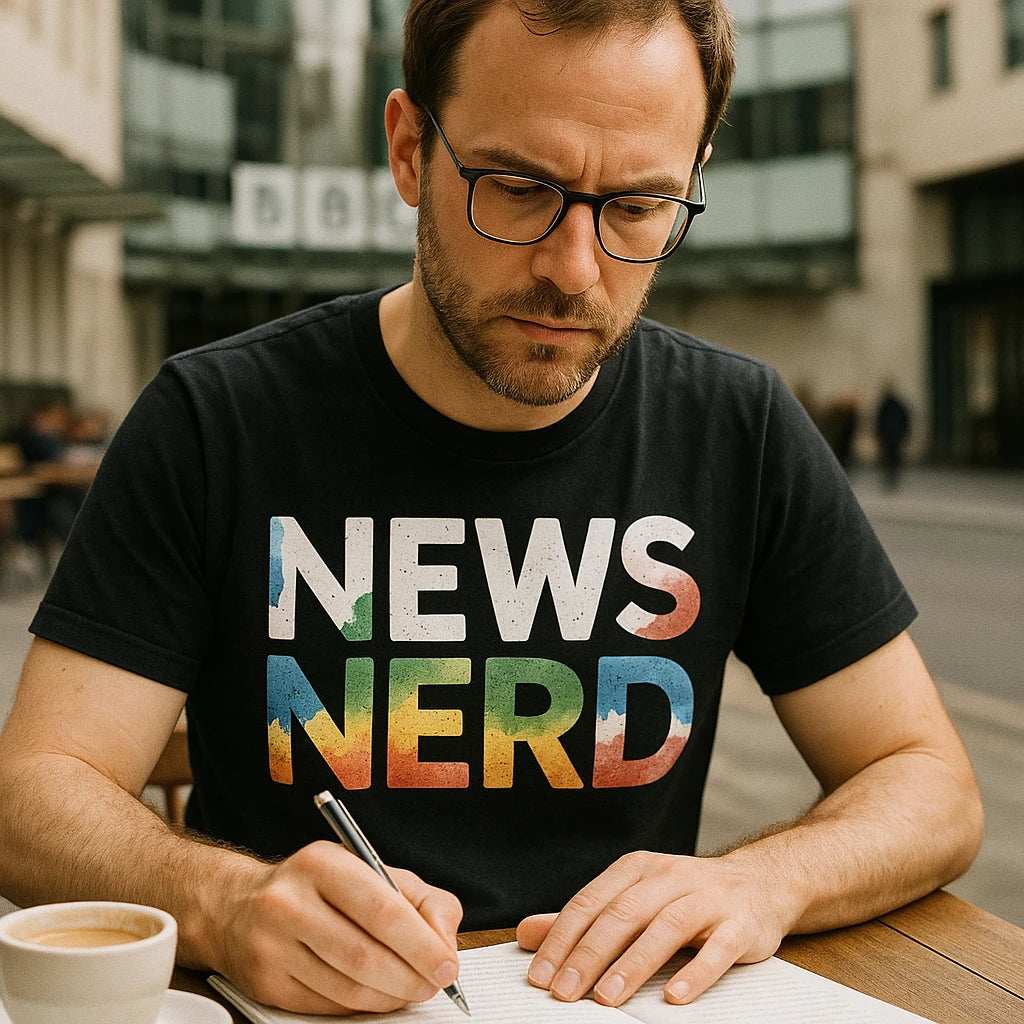 "News Nerd" journalist t shirt - product photo 8