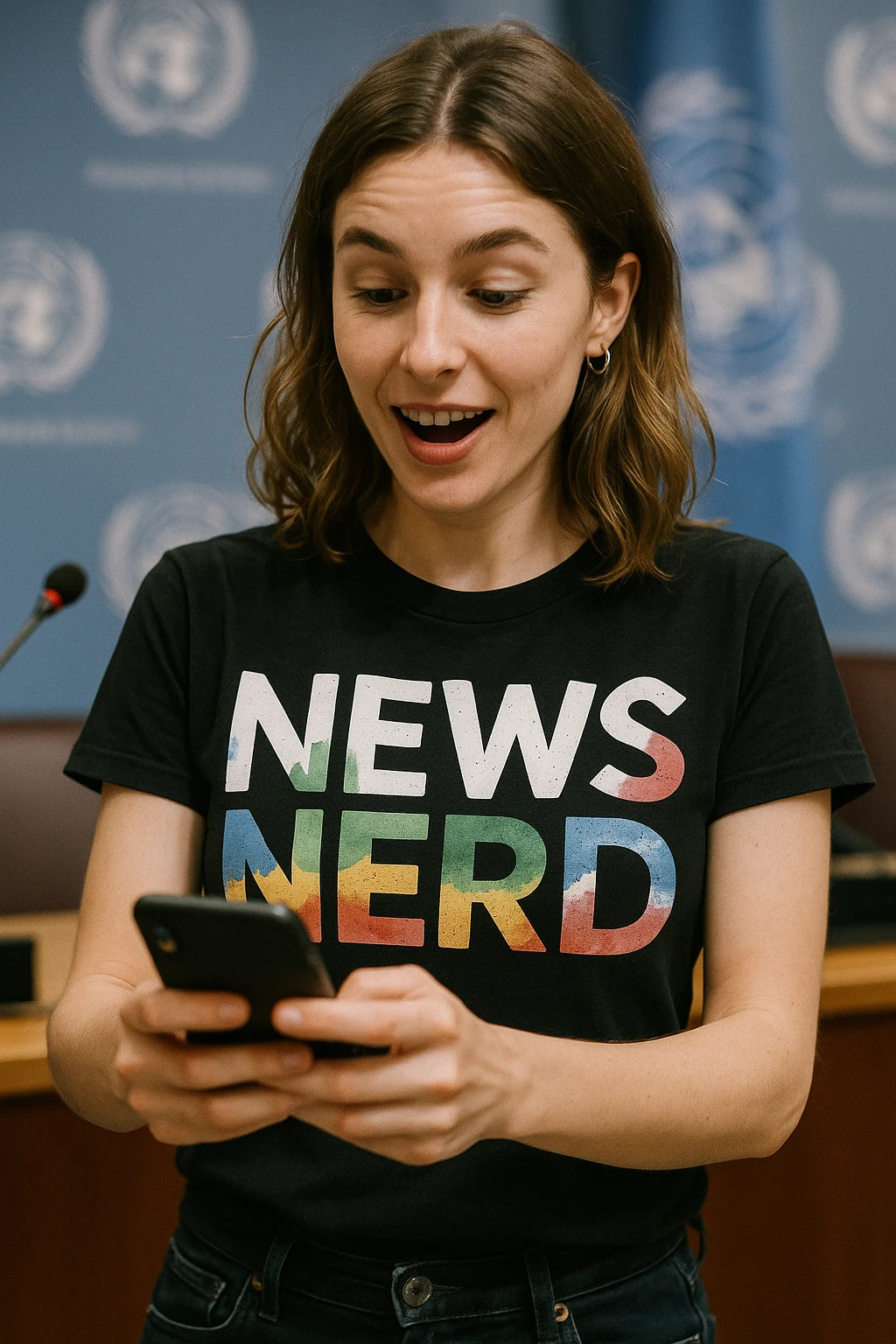 "News Nerd" black journalist t shirt - a birthday gift for journalist lover