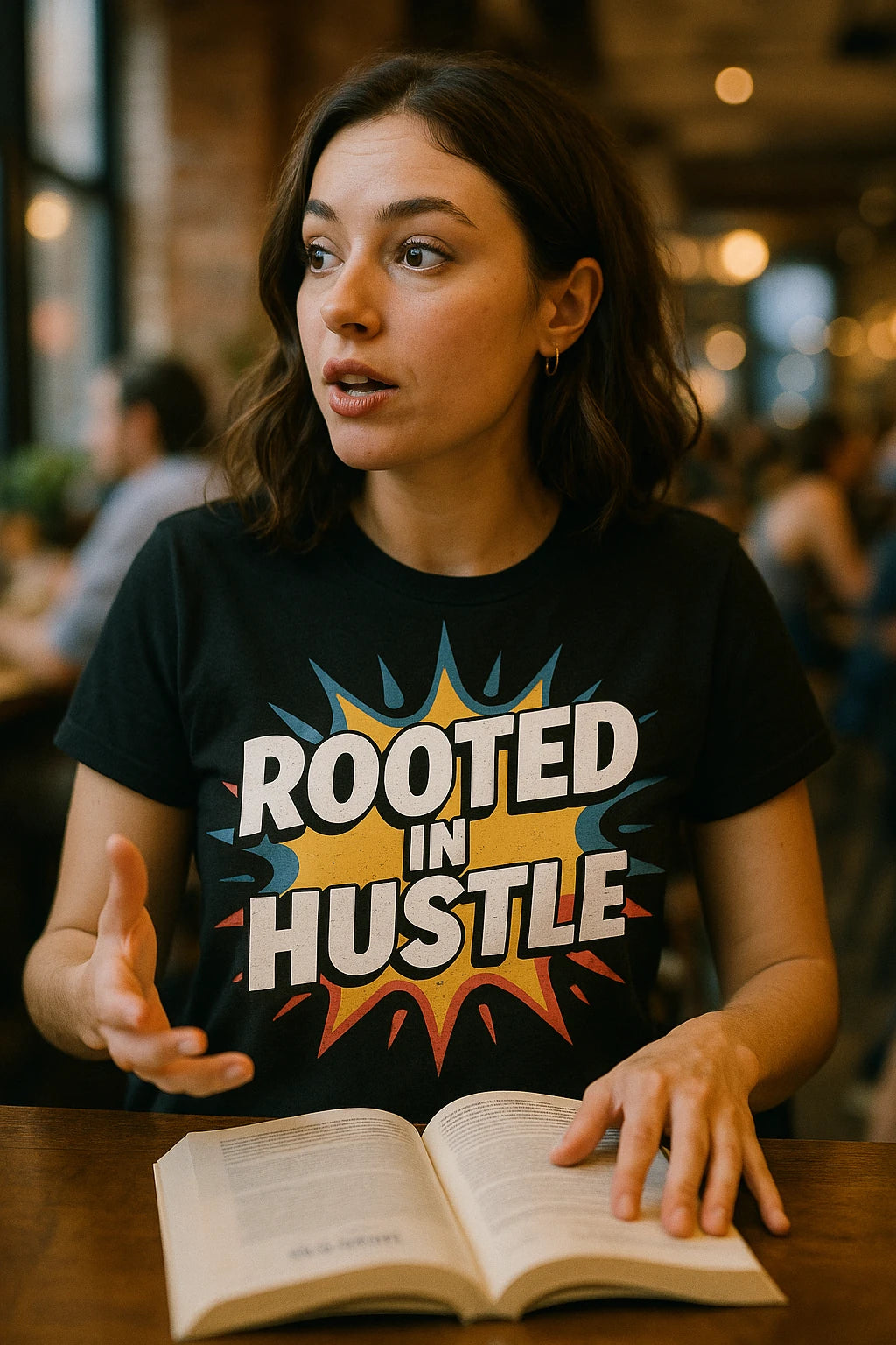 "Rooted in Hustle" black growth mindset t shirt - a birthday gift for growth mindset lover