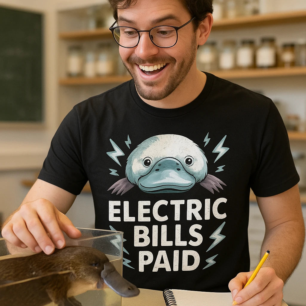 "Electric Bills Paid" platypus shirts - product photo 8