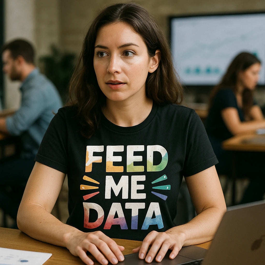 "Feed Me Data" marketing manager t shirt - product photo 9