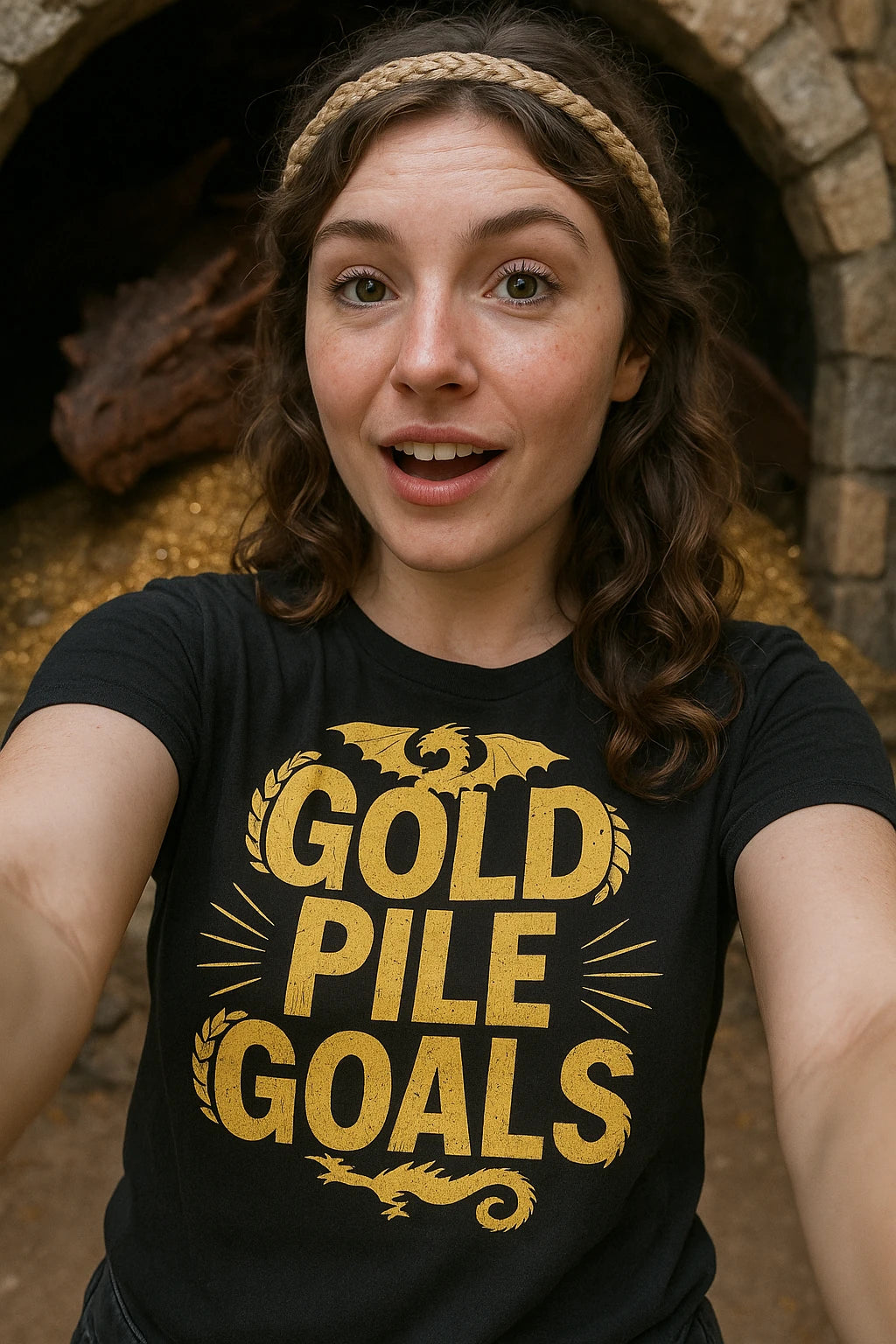 "Gold Pile Goals" dragons t shirt - product photo 7