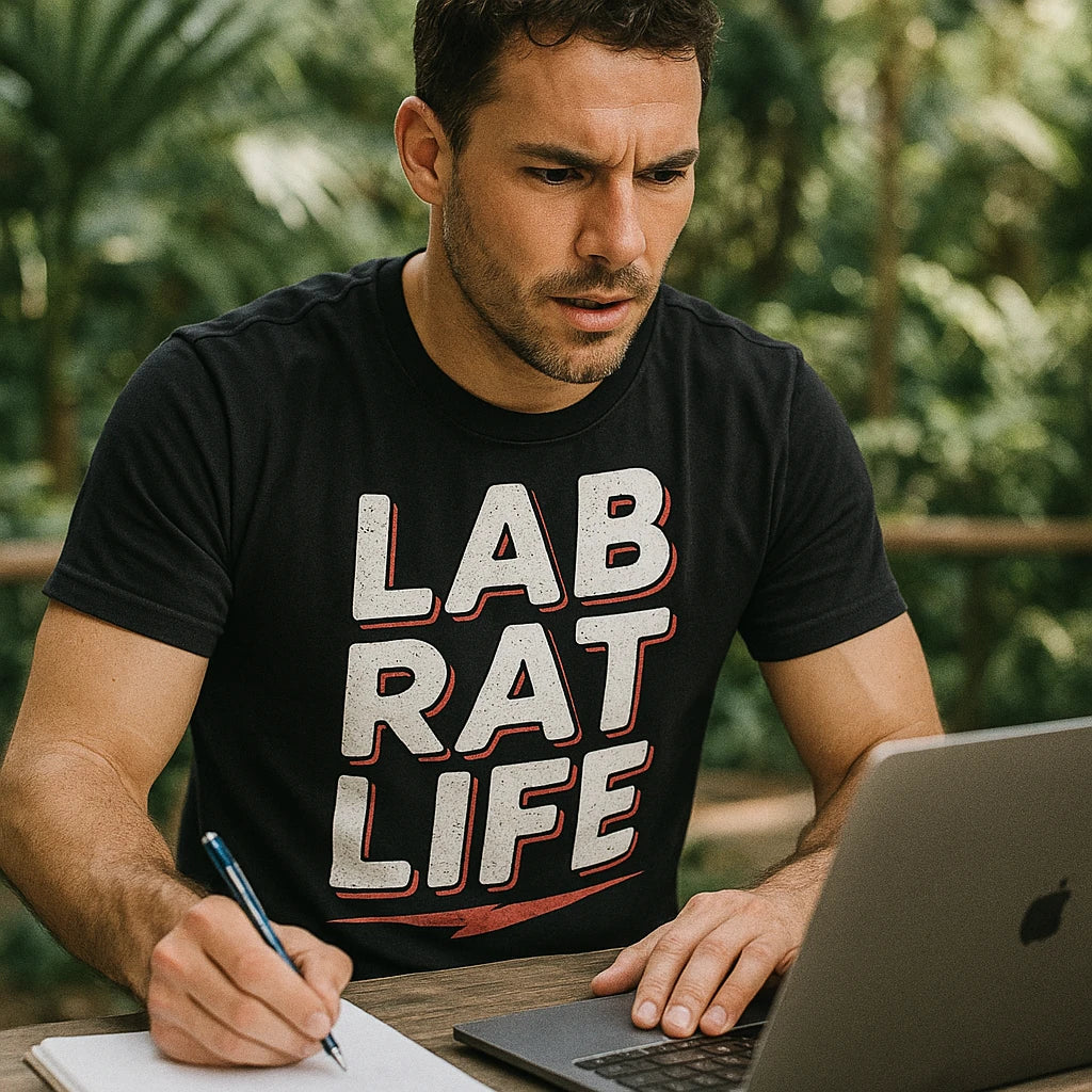 "Lab Rat Life" studying t shirt - product photo 8