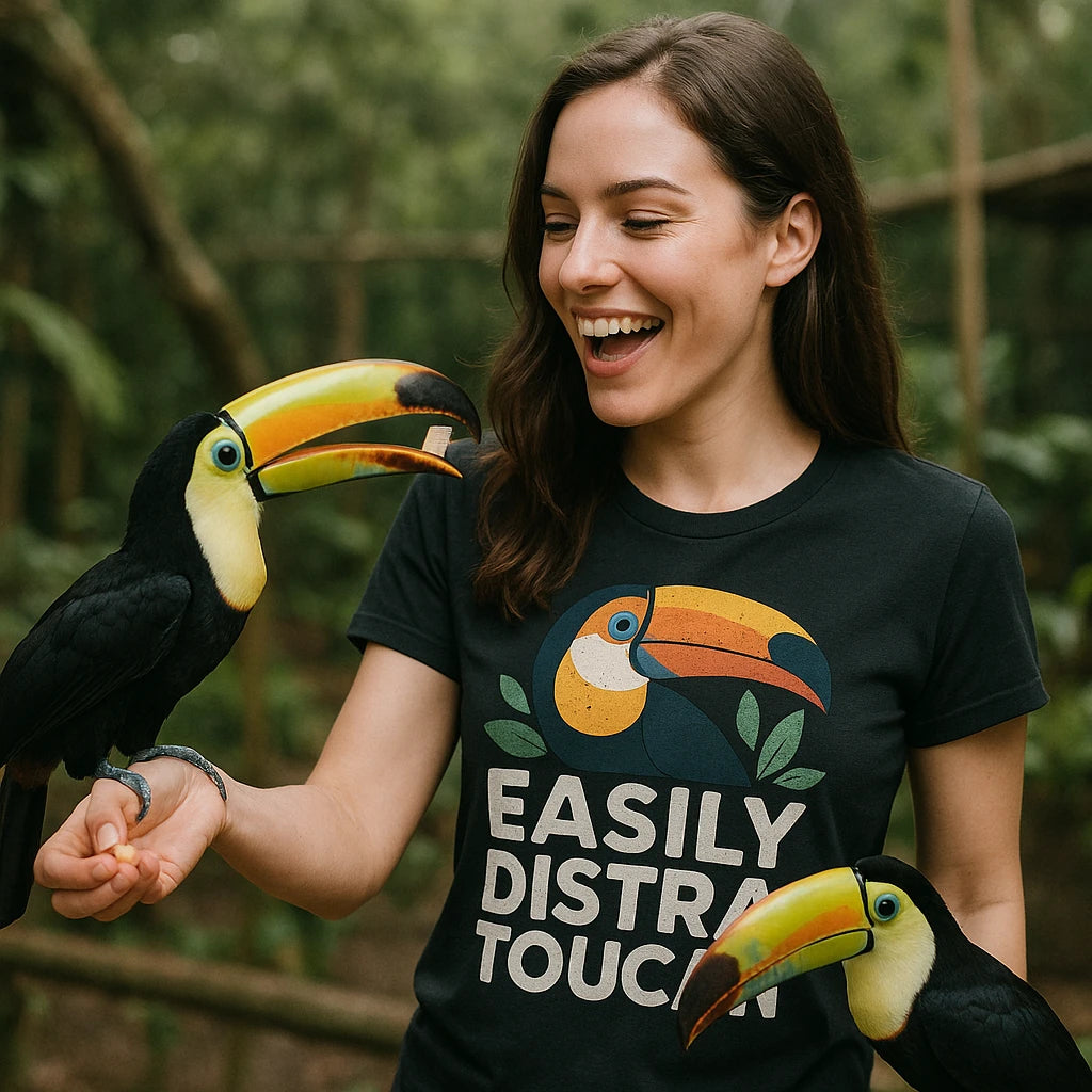 "Easily Distra Toucan" toucan t shirt - product photo 9