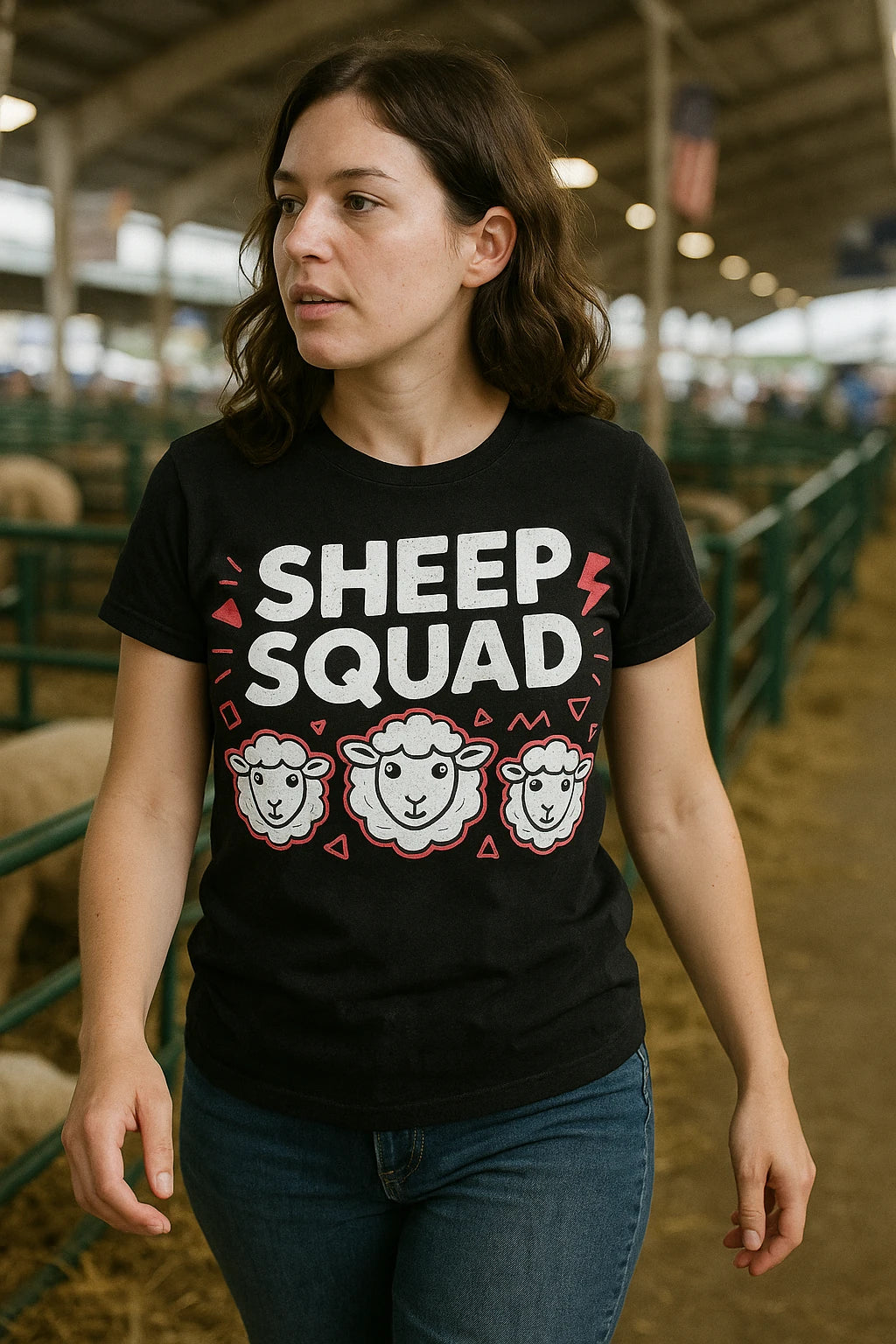"Sheep Squad" black sheep t shirt - also a sheep lover gift ideas