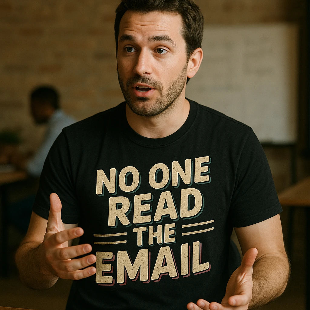 "No One Read the Email" entrepreneurs t shirt - product photo 8