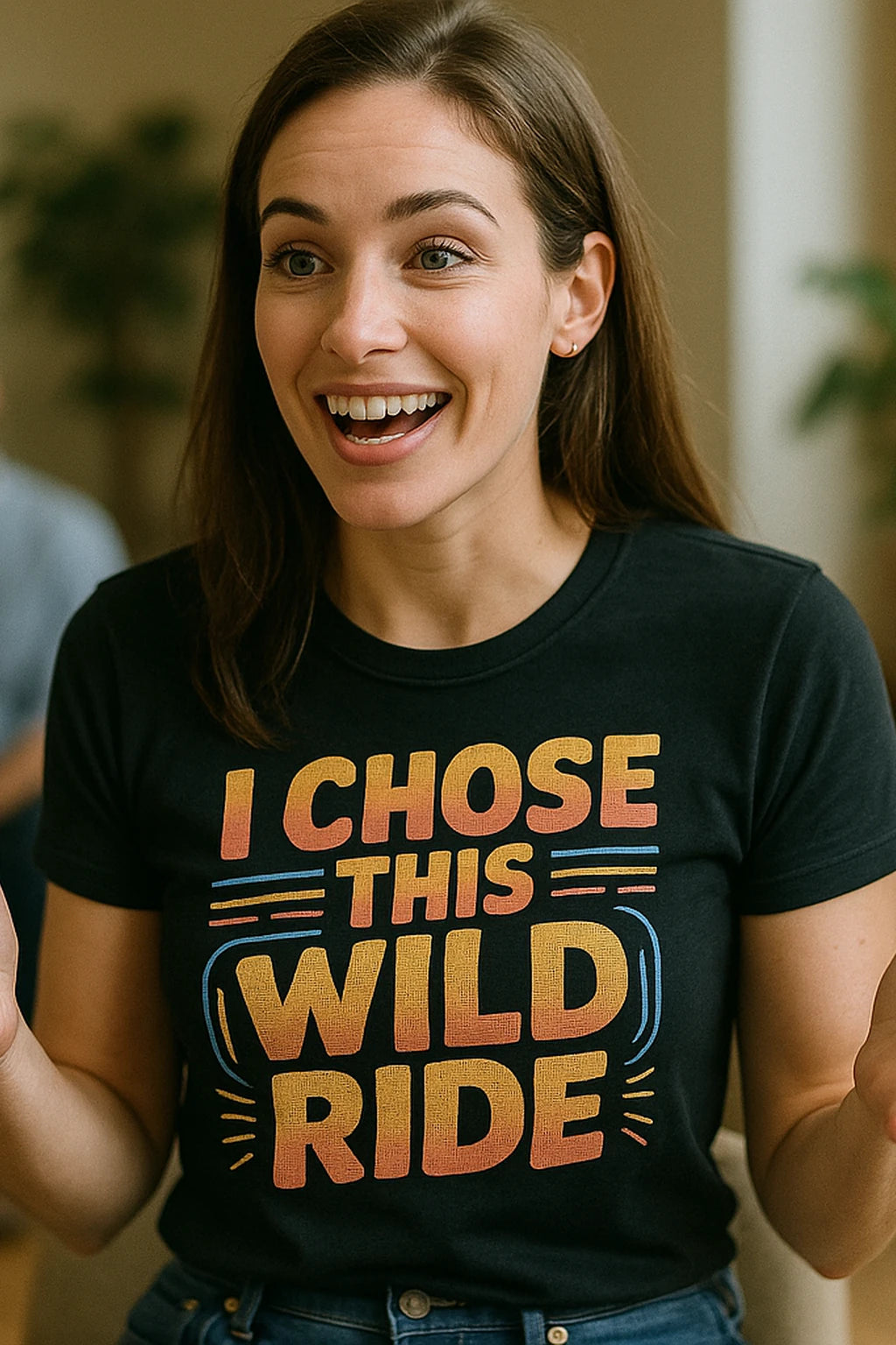 "I Chose This Wild Ride" black relationships shirts, photographed as relationships lover gift