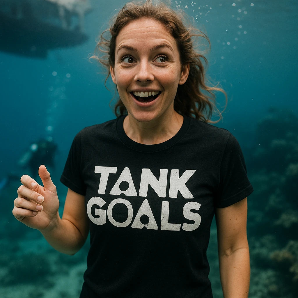 "Tank Goals" scuba diving t shirt - product photo 9