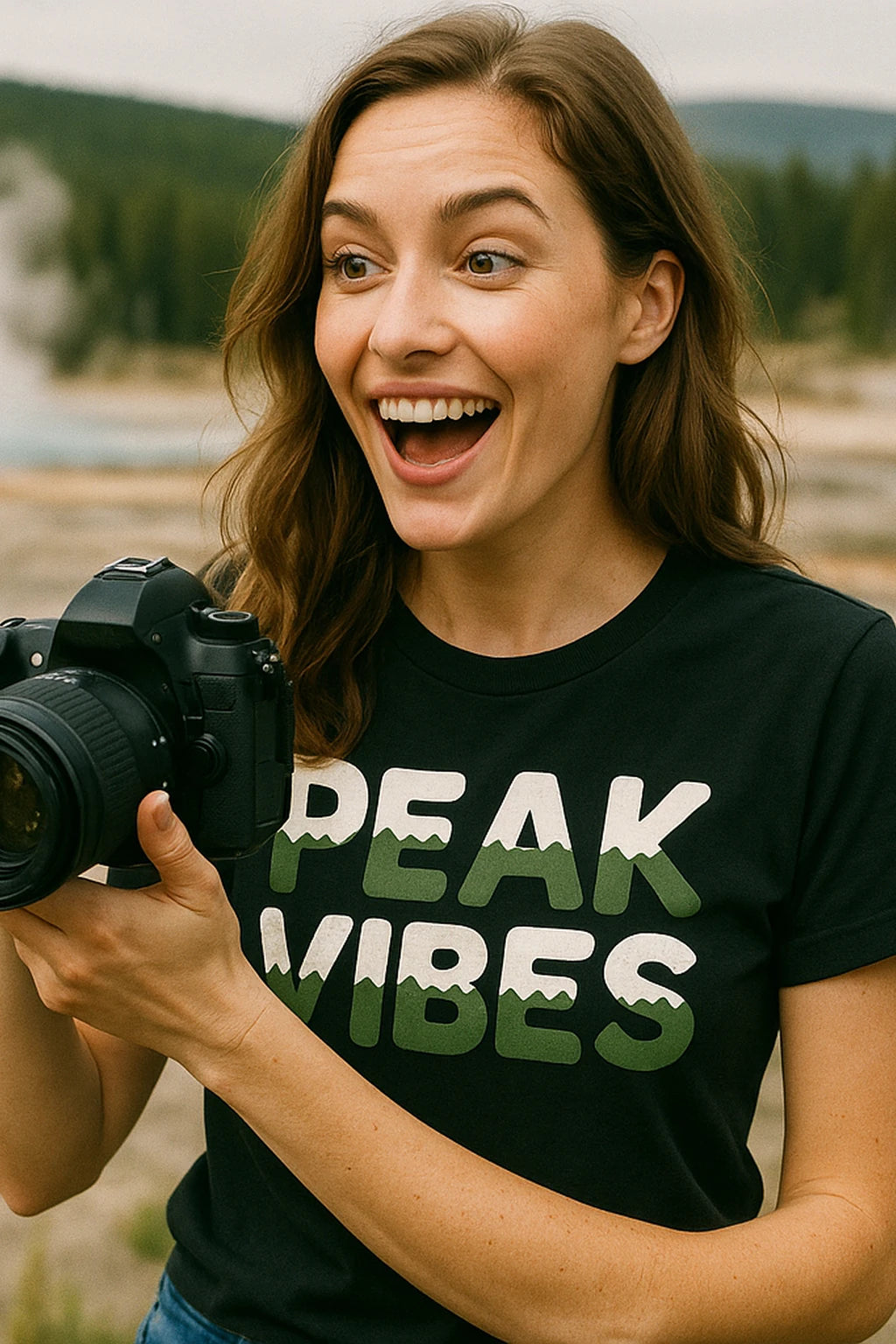 "Peak Vibes" black national park tee shirts - also a national parks are for lovers shirt