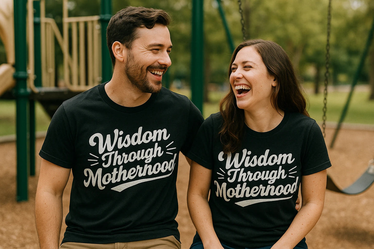 Person wearing the black mama life t shirt graphic tee - "Wisdom Through Motherhood" design