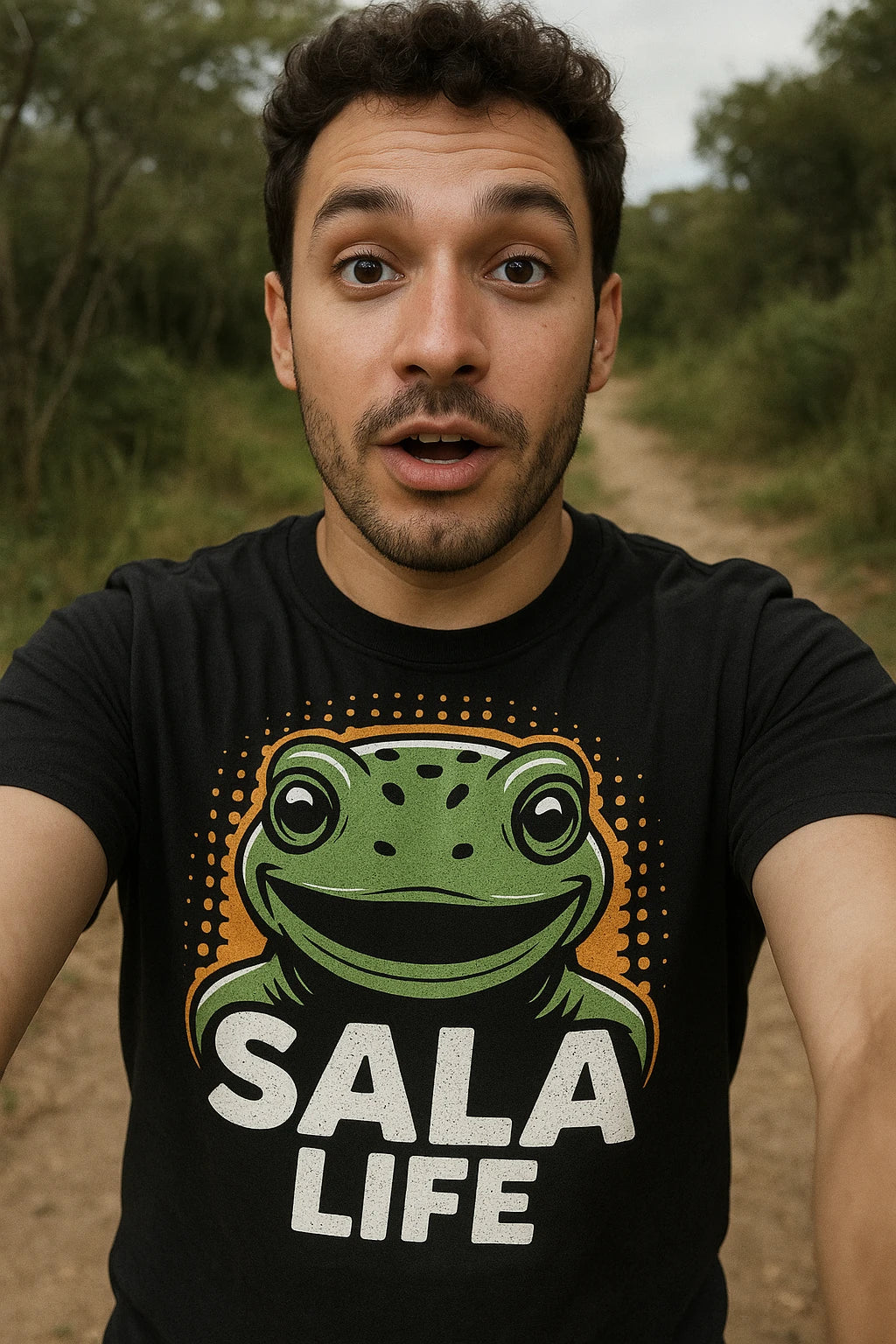 "Sala Life" black salamanders t shirt, photographed as salamanders lover gift