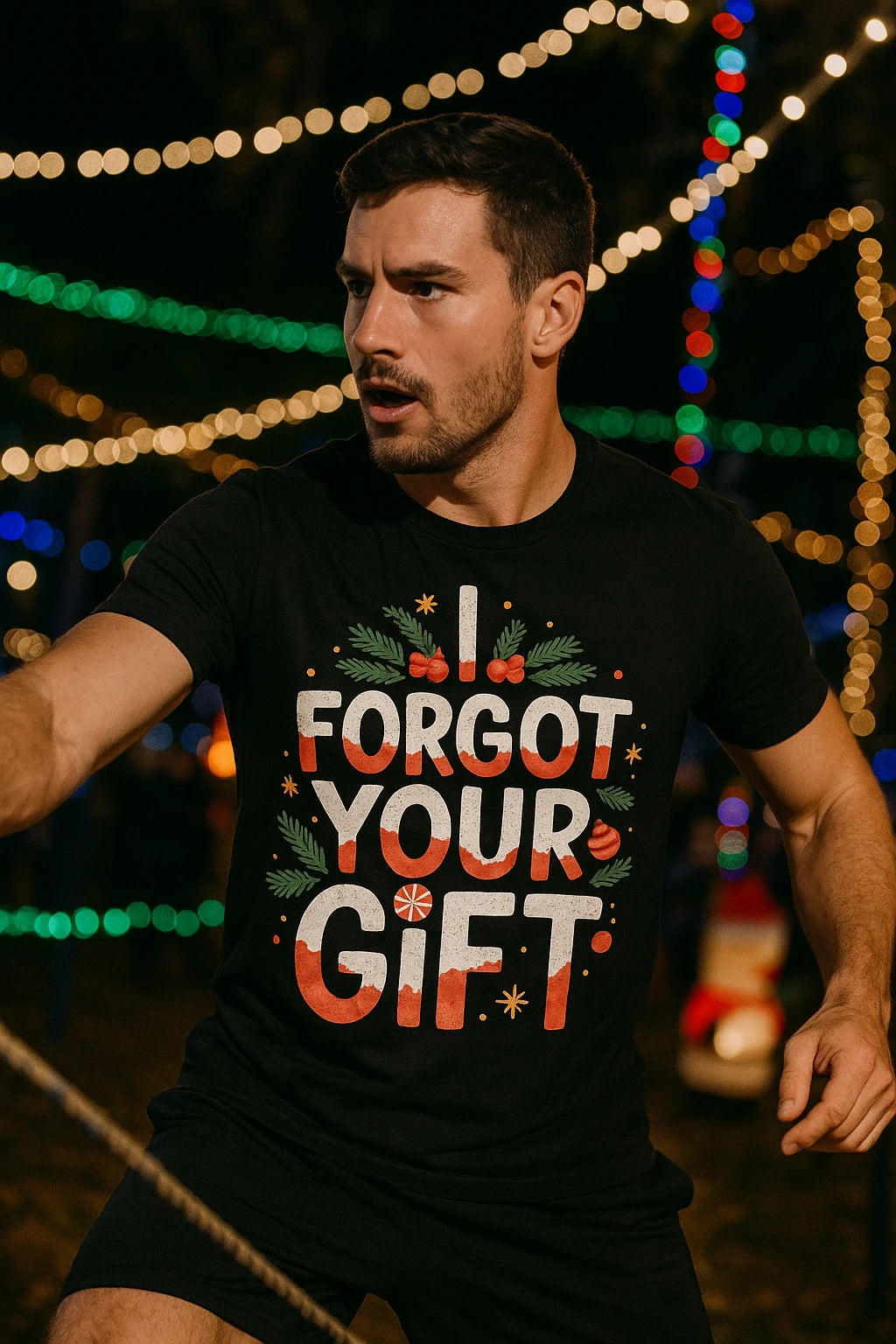 "I Forgot Your Gift" black christmas tee shirts - a christmas gifts for book lovers