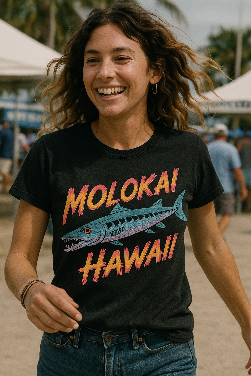 "Molokai Hawaii" black barracuda shirts - a birthday gift for barracuda lover