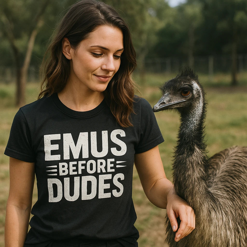 "Emus Before Dudes" emus t shirt - product photo 9