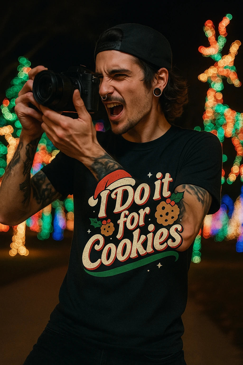 "I Do It for Cookies" black christmas shirts women - a christmas gifts for book lovers