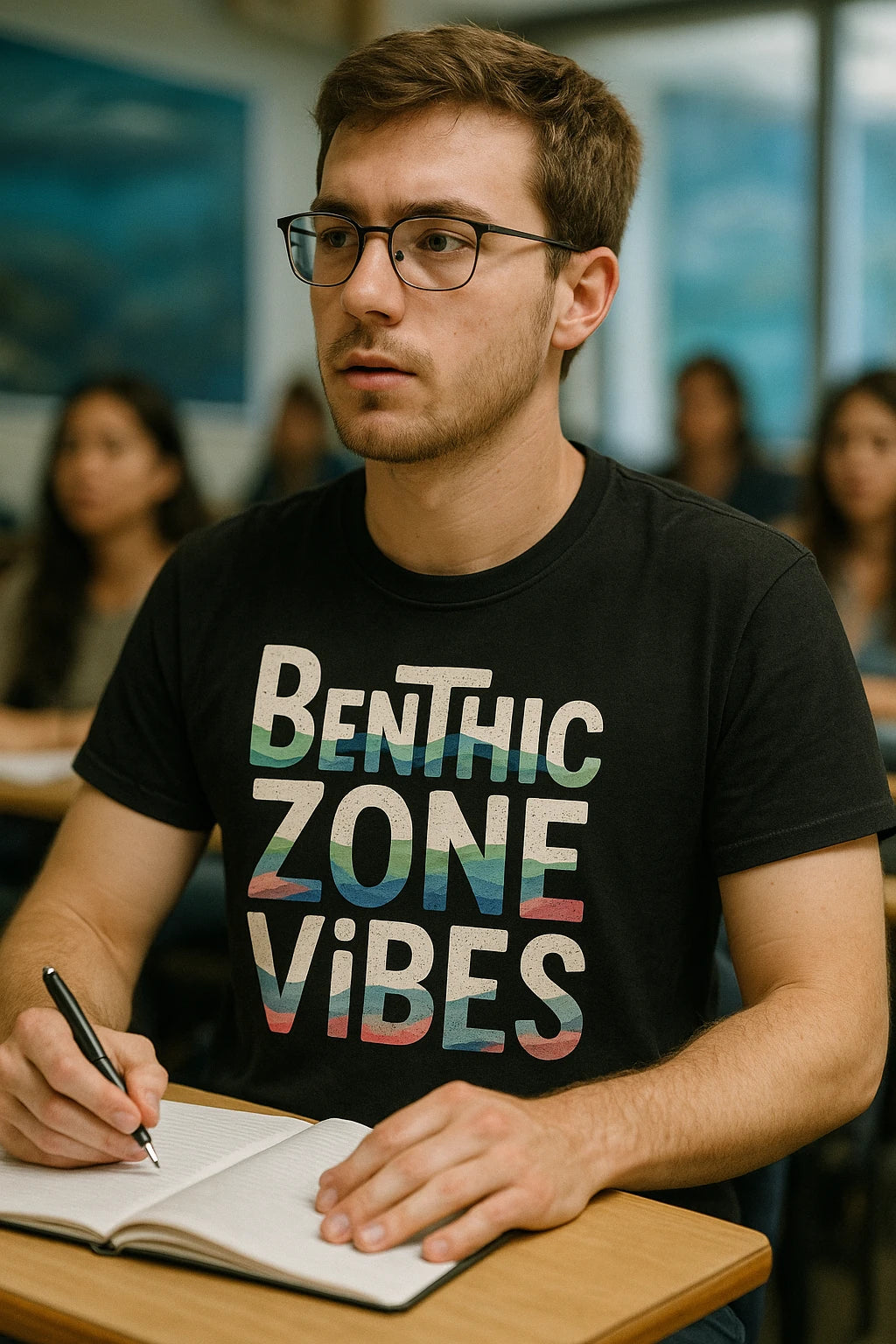 "Benthic Zone Vibes" black marine biology shirts - a birthday gift for marine biology lover