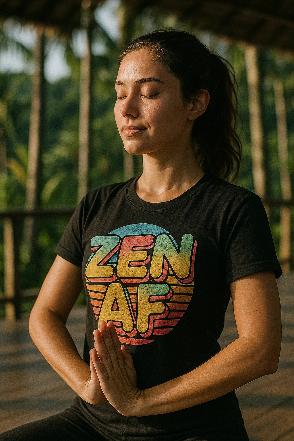 "Zen Af" black relaxing t shirt - a birthday gift for relaxing lover