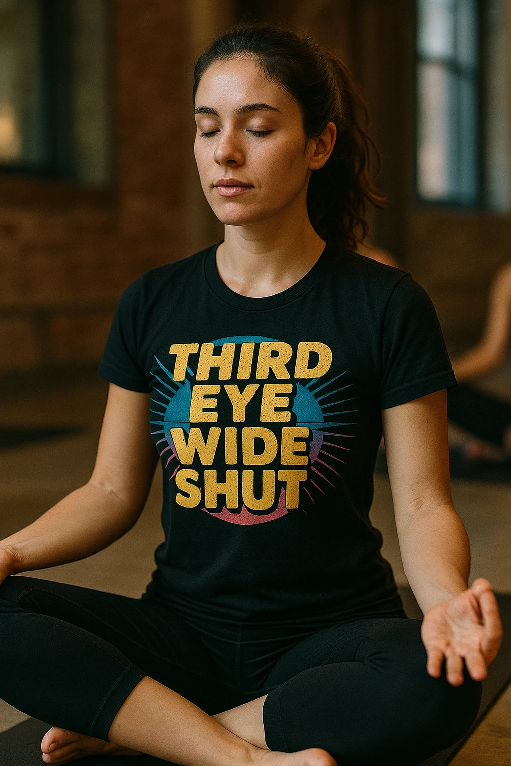 "Third Eye Wide Shut" black t shirt meditation - also one of the gifts for yoga and meditation lovers