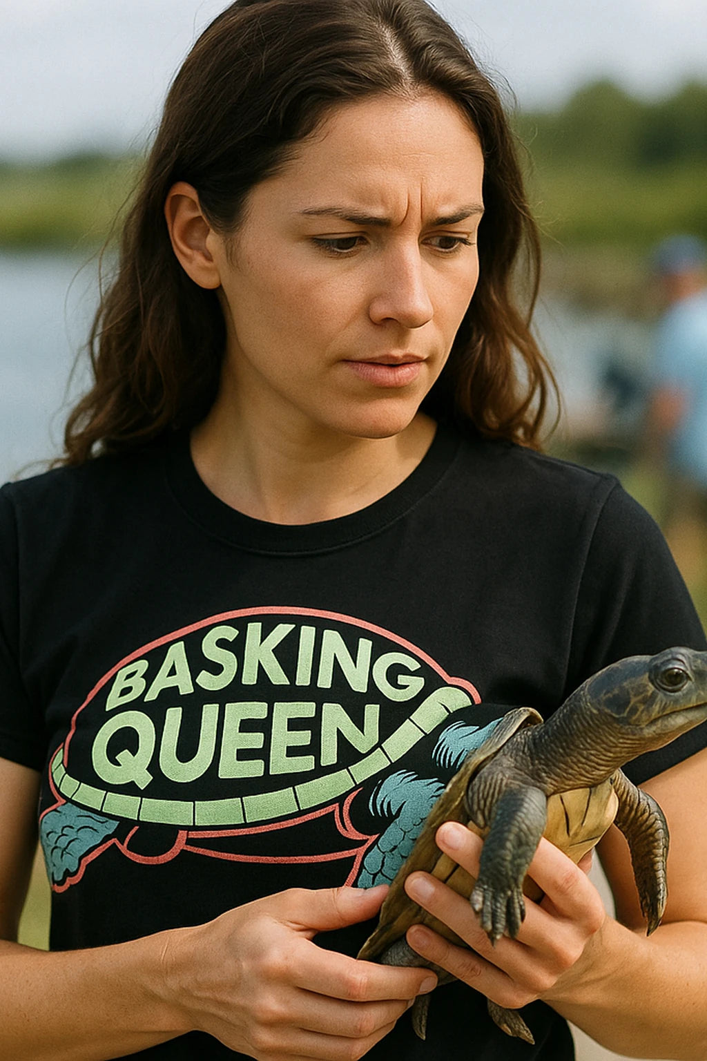 "Basking Queen" black turtle tee - also a hanes for biotop turtle neck long sleeve