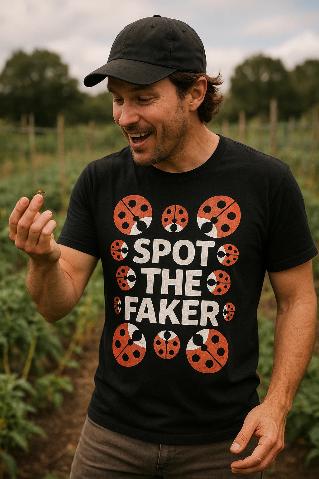 "Spot the Faker" black ladybugs t shirt - a birthday gift for ladybugs lover