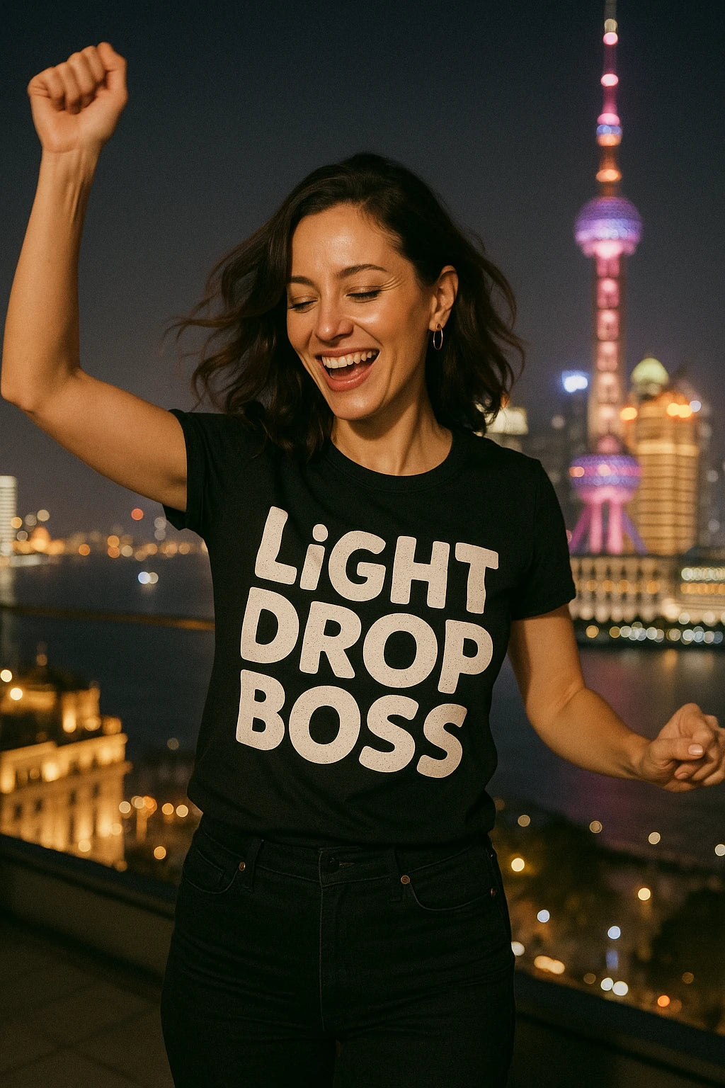 "Light Drop Boss" black men's new years eve shirts - also a new years eve shirt for men
