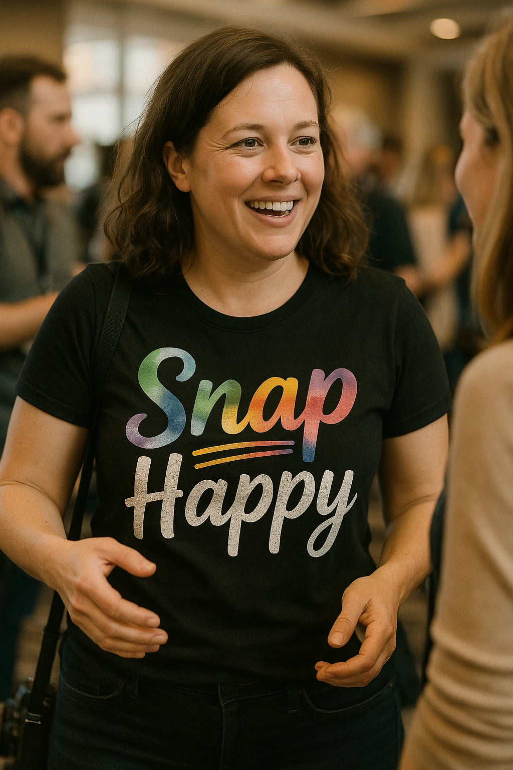 "Snap Happy" black photographer shirts - also one of the gifts for a photographer lover