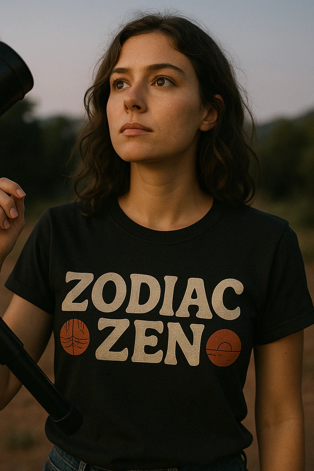 "Zodiac Zen" black t shirt astrology - also one of the gifts for someone who likes astrology