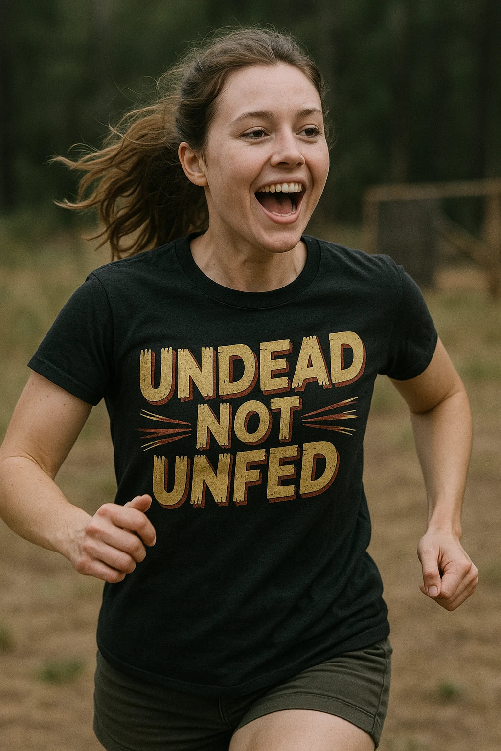 "Undead Not Unfed" black zombie t shirt - also a training for the zombie apocalypse shirt