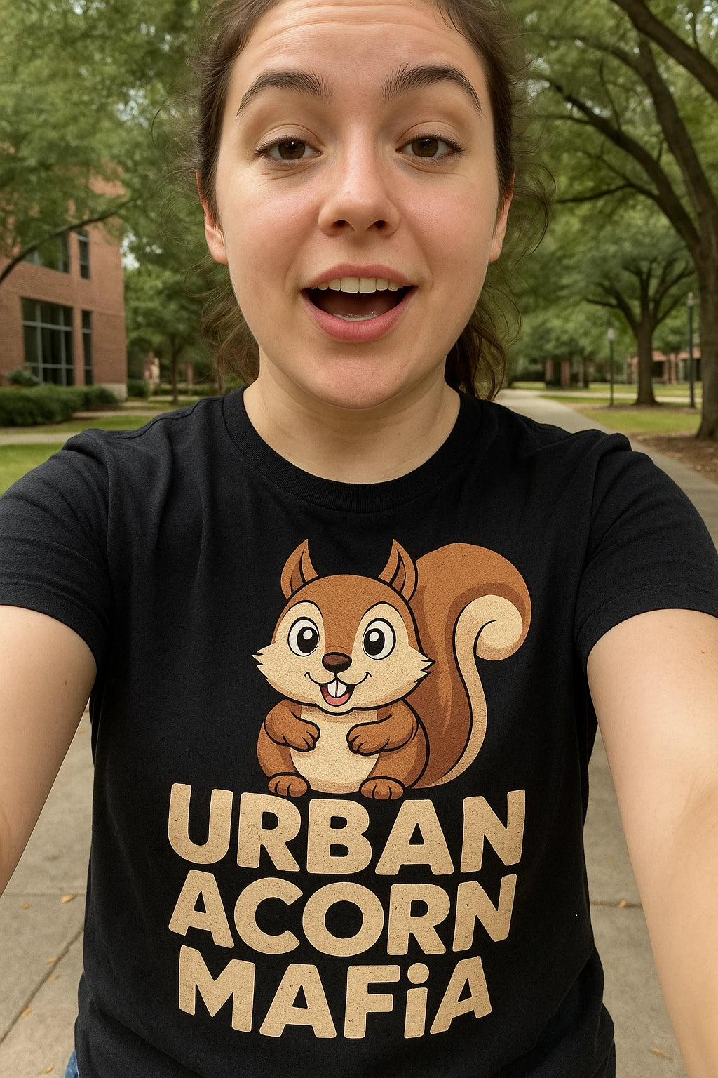 "Urban Acorn Mafia" t shirt squirrel - product photo 7