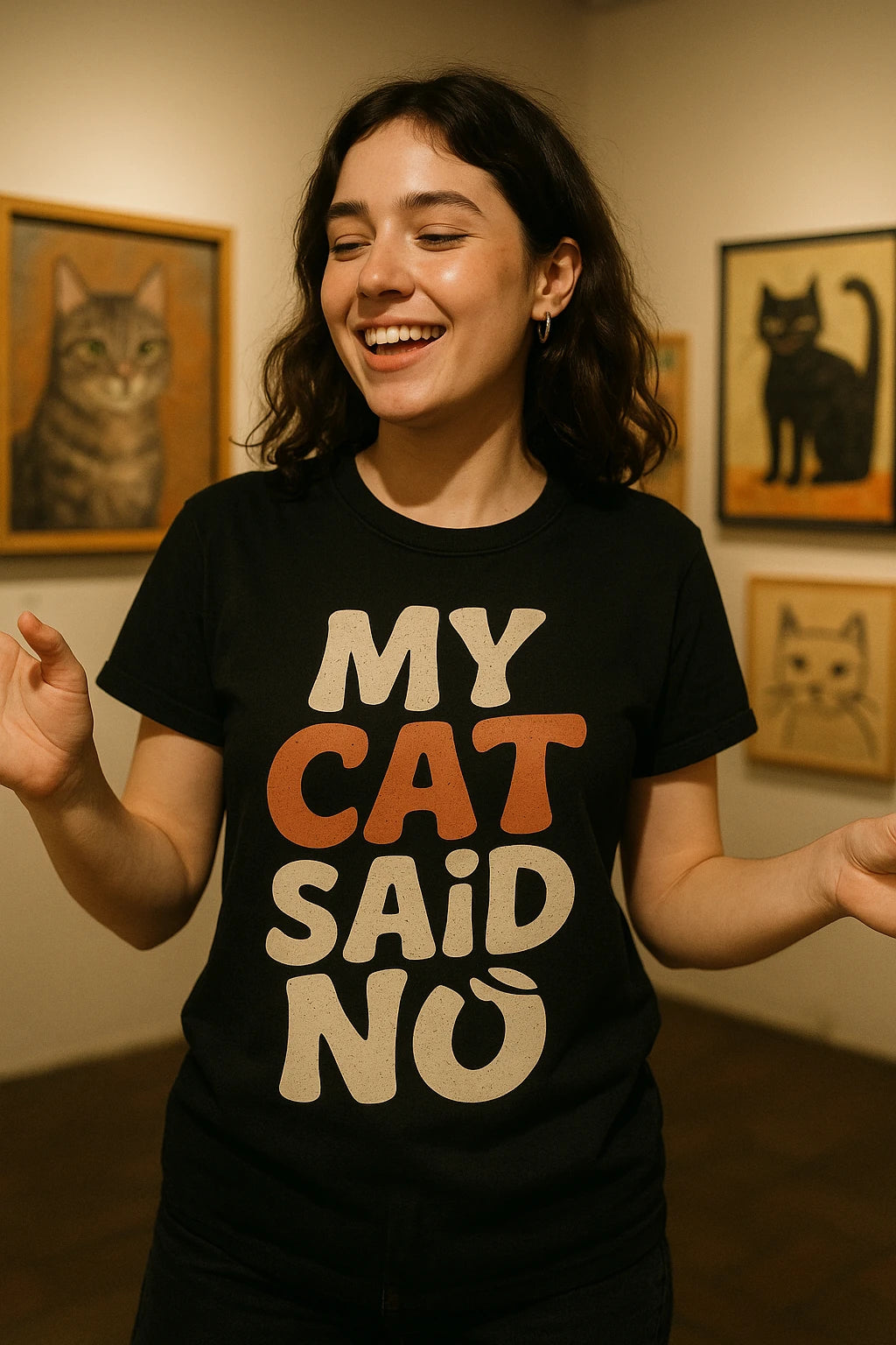 "My Cat Said No" black cat lovers t shirt - also a clothes for cat lovers