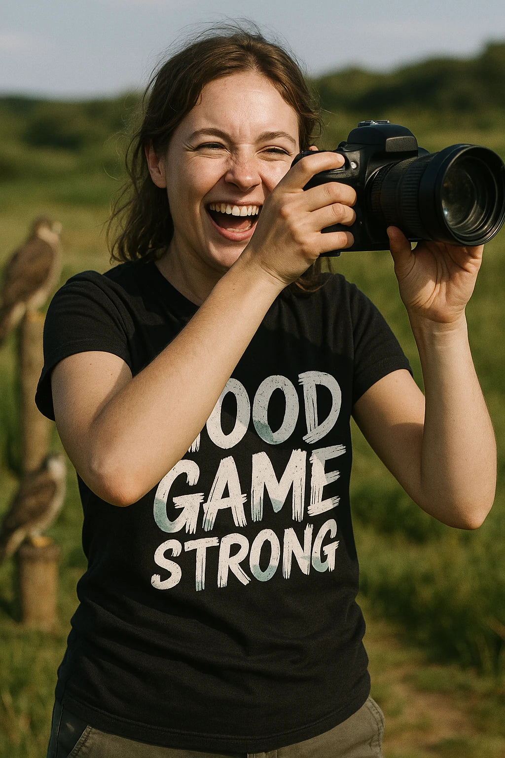 "Hood Game Strong" black falcon t shirt - a birthday gift for falcon lover
