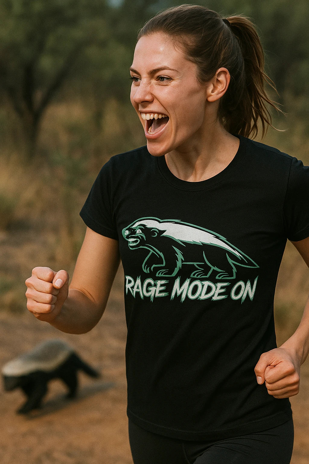 "Rage Mode On" black honey badger t shirt - a birthday gift for honey badger lover